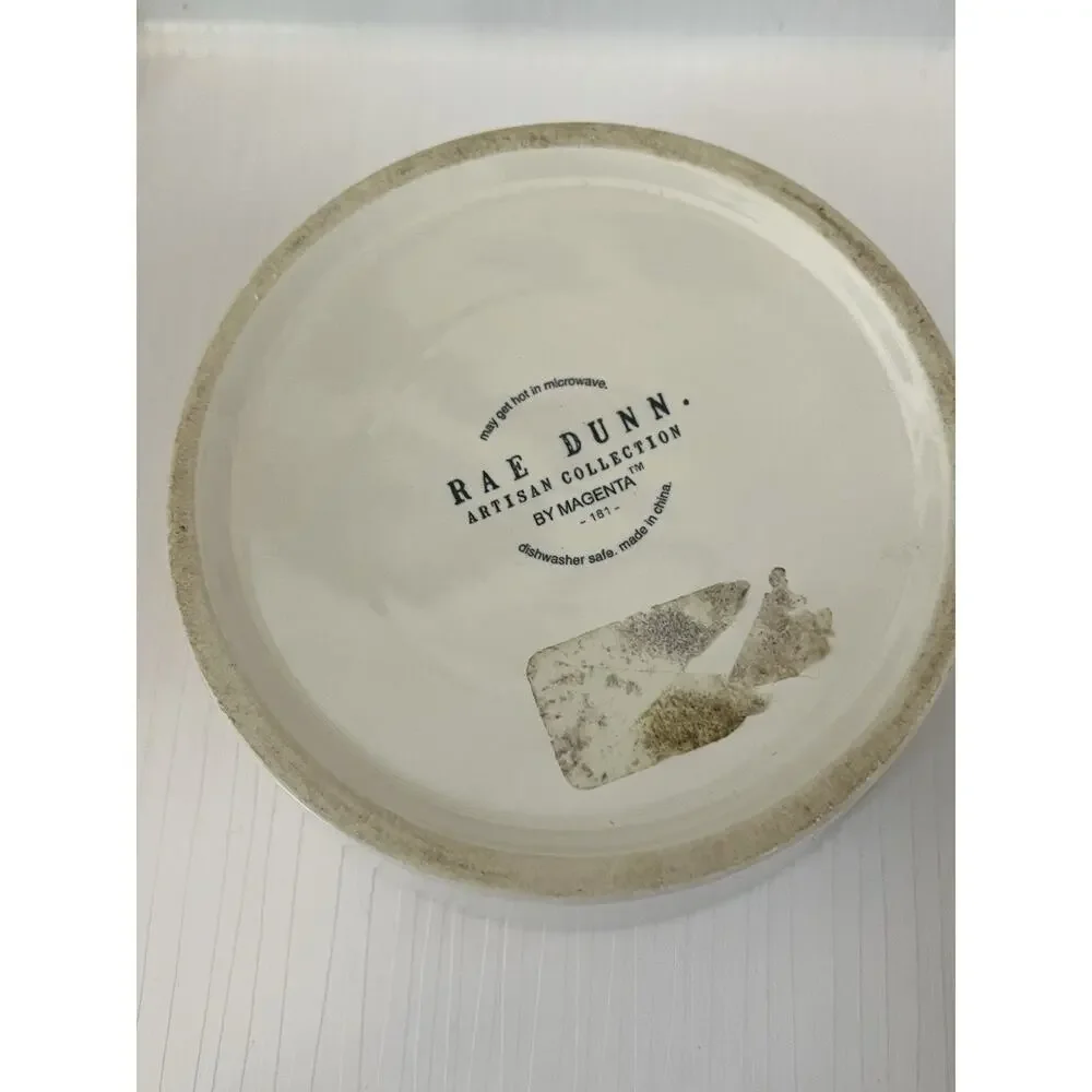 Rae Dunn Ceramic Small Pet Dog Cat Bowls KITTY & SLURP 4.5” Set Of 2 Magenta